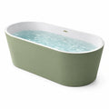 Baño independiente ovalado de acrílico verde 170x80x60 cm