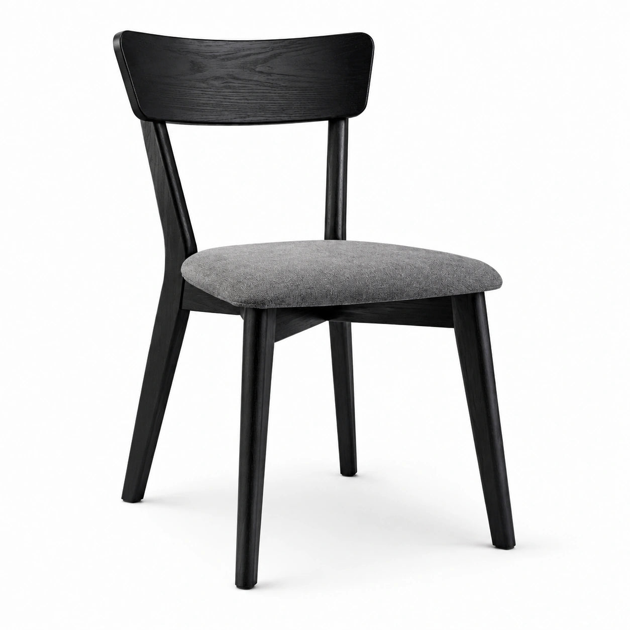 Silla de madera de fresno con asiento de poliéster gris
